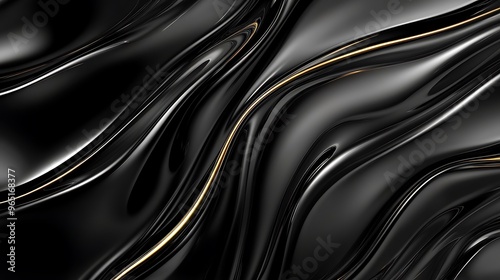 Abstract Black Liquid Swirling