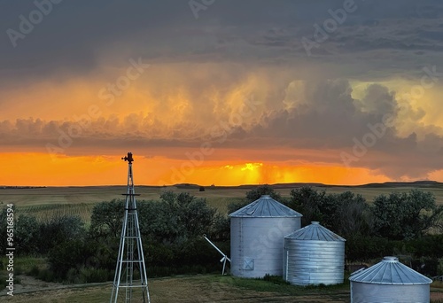 An electric sunset on the prairie