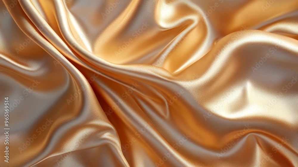 Golden satin fabric background