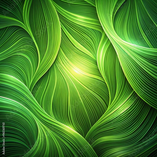 Abstract Green Wave Pattern...
