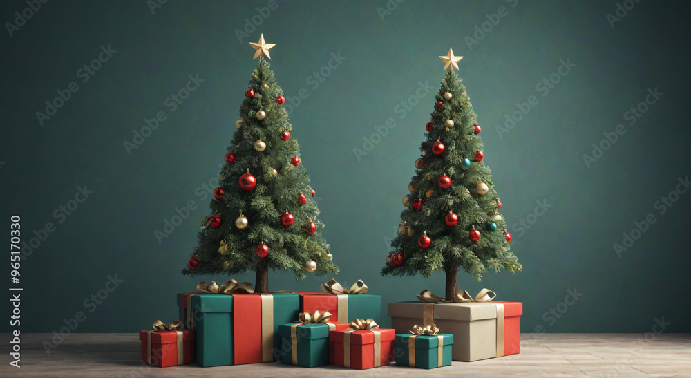 Fototapeta premium christmas tree and gifts