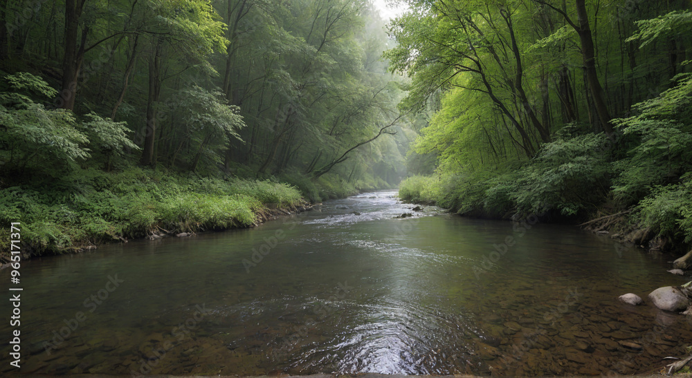 Obraz premium stream in the forest