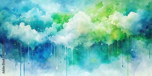 Abstract Watercolor Clouds ...
