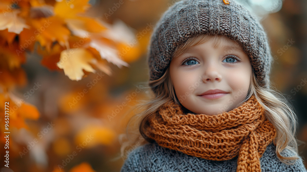 A cheerful child in cozy autumn attire, surrounded by vibrant fall leaves, embodying the beauty of the season. A cheerful child in cozy autumn attire, surrounded by vibrant fall leaves, embodying the beauty of the season.