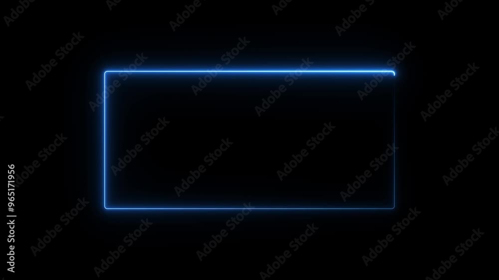 abstract glowing neon rectangle border frame. Animated Rectangle neon glowing frame background.