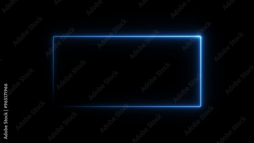 abstract glowing neon rectangle border frame. Animated Rectangle neon glowing frame background.