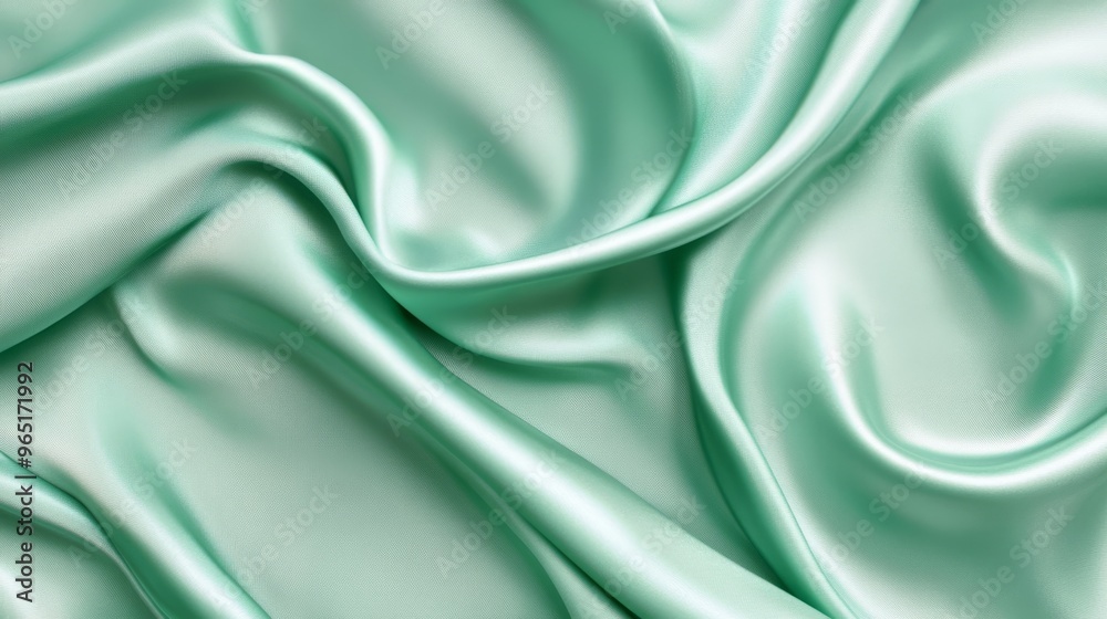 Obraz premium Mint satin fabric background