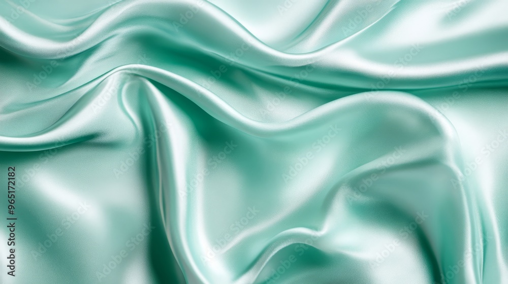 Mint satin fabric background Mint satin fabric background