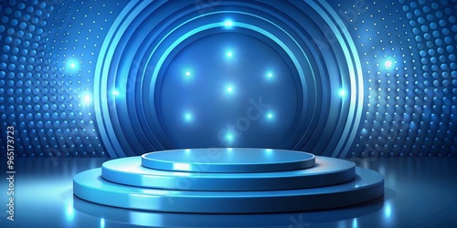 Blue Circular Platform with...
