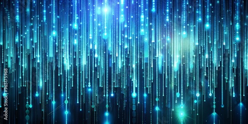 Digital Rain - Blue Abstrac...