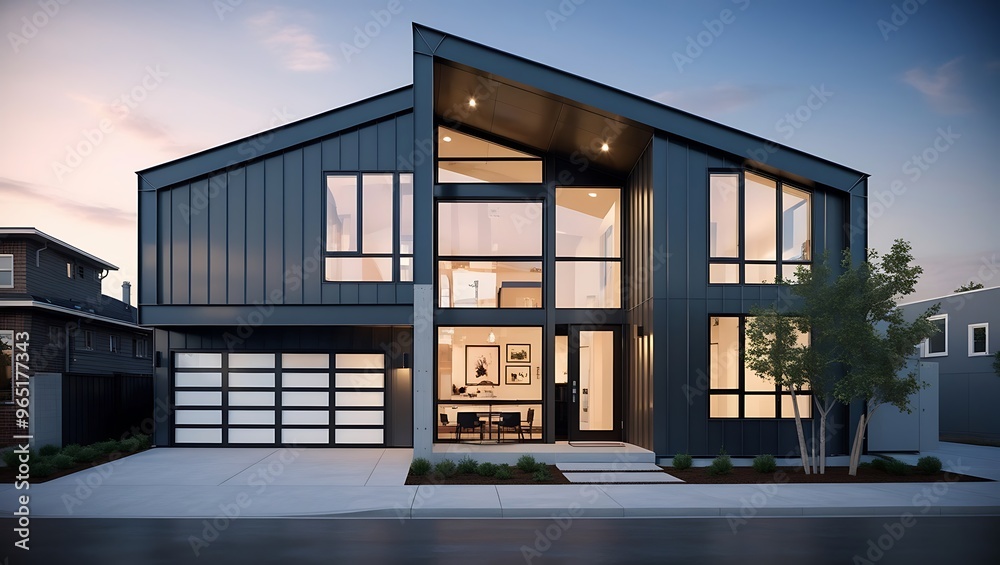 Close-up 3D rendering of a modern house model, signing mortgage contract document and demonstrating. futuristic business Close-up 3D rendering of a modern house model, signing mortgage contract document and demonstrating. futuristic business