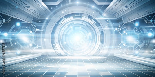 Futuristic Digital Tunnel w...