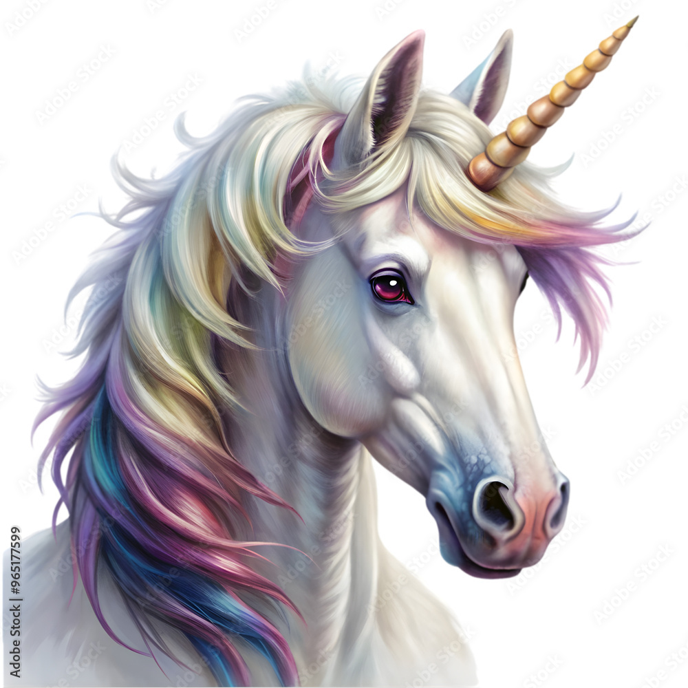 unicorn portrait isolated on transparent background unicorn portrait isolated on transparent background