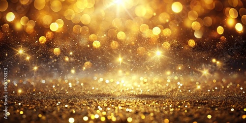 Golden Glitter Bokeh Backgr...