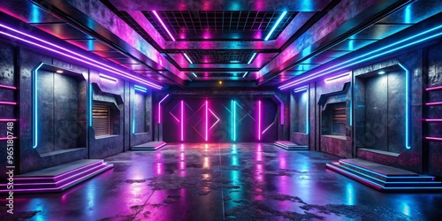 Neon Glow Futuristic Corrid...