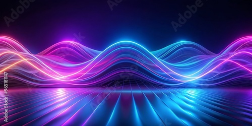Neon Waves Abstract Backgro...