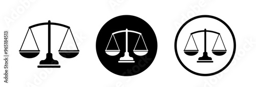 Scales icon. Justice scales. Weight scales. Scales vector icon. Vector illustrations