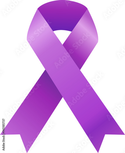 Gradient world cancer day purple ribbon