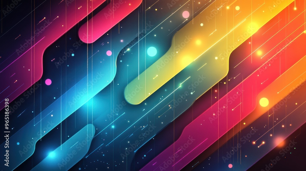 Abstract colorful background with dynamic lines and glowing elements. Abstract colorful background with dynamic lines and glowing elements.