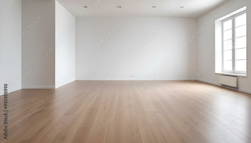 Empty room with white walls and wooden floor, minimal and clean interior design. Empty room with white walls and wooden floor, minimal and clean interior design.