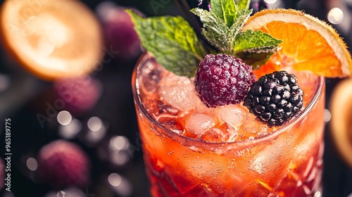 A vibrant cocktail adorned with muddled fruits and unconventional garnishes highlights a surprising innovation in drink crafting.