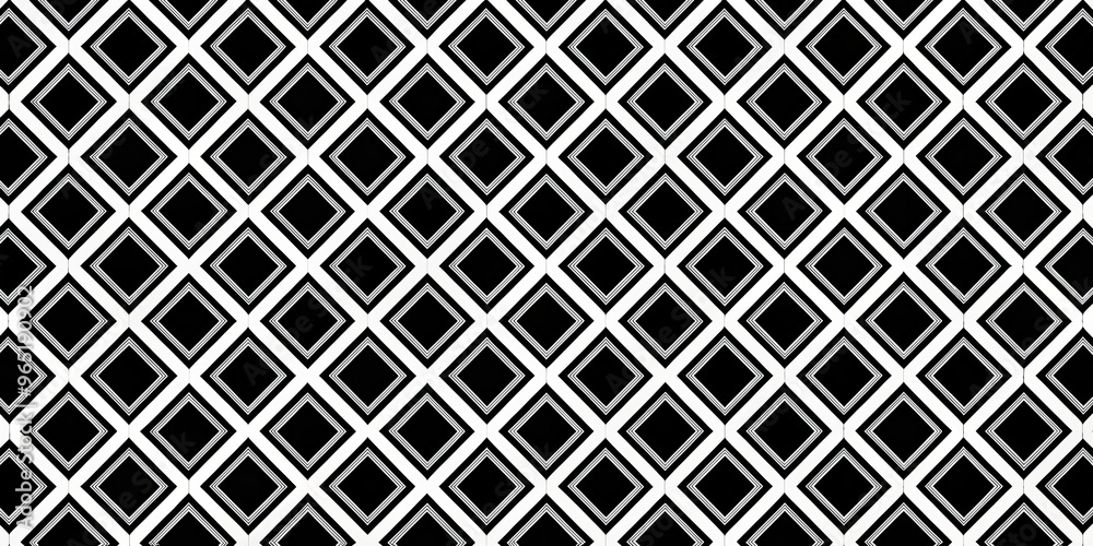 Black and White Diamond Pattern with a Three-Line Border, pattern, geometric, background