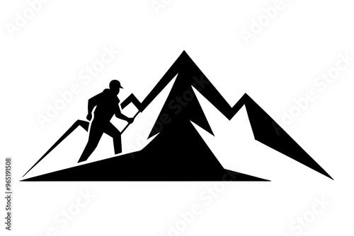 Mountain Climber Silhouette vector illustration 