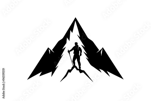 Mountain Climber Silhouette vector illustration 