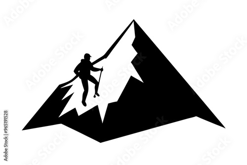 Mountain Climber Silhouette vector illustration 