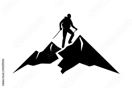 Mountain Climber Silhouette vector illustration 