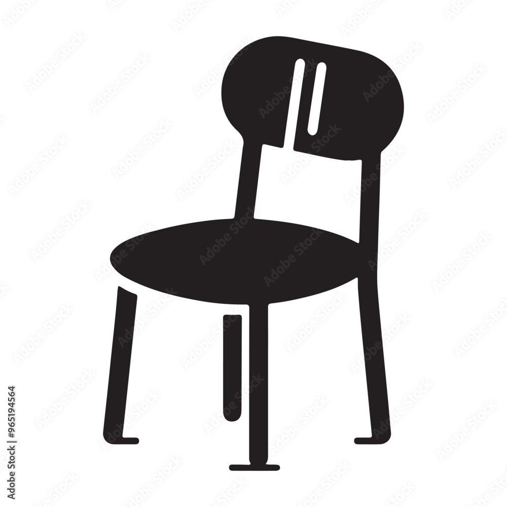 Flat Chair Silhouette in Black Vector Image Flat Chair Silhouette in Black Vector Image