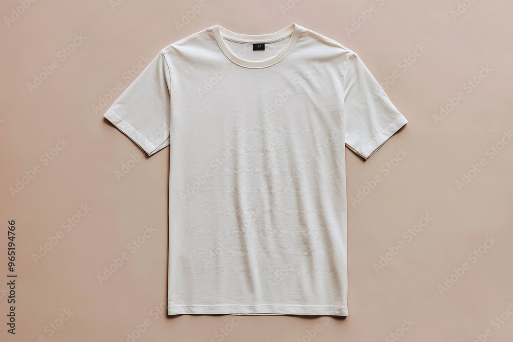 Simple Tshirt Flatlay mockup in beige background created with generative AI