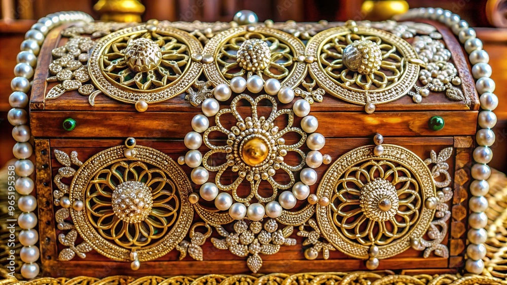 Obraz premium Traditional Filipino chest ornament featuring intricate filigree design and ornate details, worn during cultural celebrations and festivals to symbolize beauty and elegance.