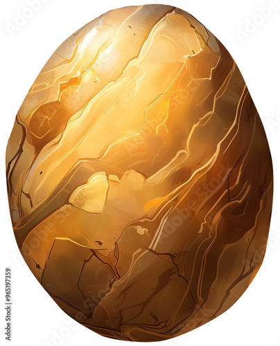 egg-shaped stone object isolated