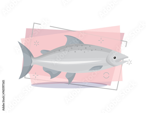 Fish illustration. Salmon, trout, fishing. Food concept. Can be used for topics like fish market, sea food, restaurant menu