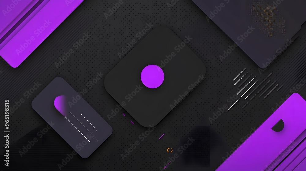 Abstract Geometric Shapes Purple Black Background Design Abstract Geometric Shapes Purple Black Background Design