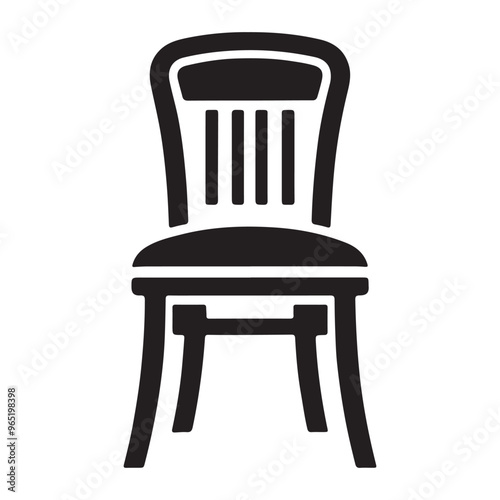 Clean Black Silhouette of a Chair Vector Art