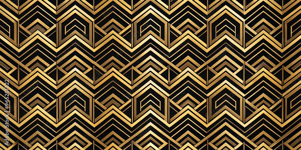 Golden Art Deco Chevron Pattern, Geometric, Abstract, Design Golden Art Deco Chevron Pattern, Geometric, Abstract, Design