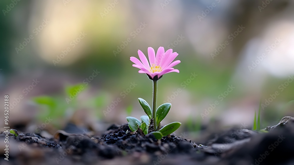 New flower blooming in a garden, symbolizing the beauty of new beginnings New flower blooming in a garden, symbolizing the beauty of new beginnings