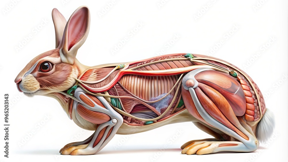 The rabbit's internal organs consist of a heart, lungs, liver, stomach ...