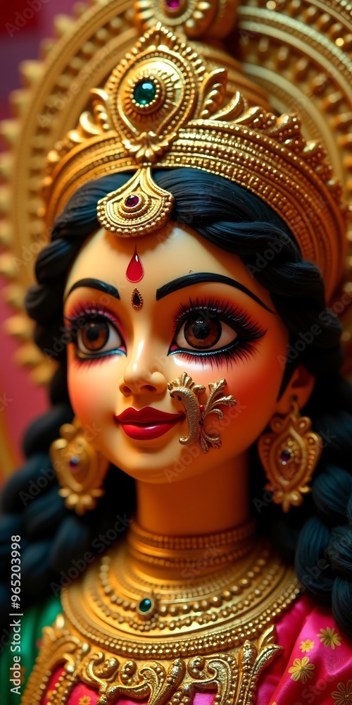 Closeup Navratri Maa Durga, vertical orientation. Closeup Navratri Maa Durga, vertical orientation.