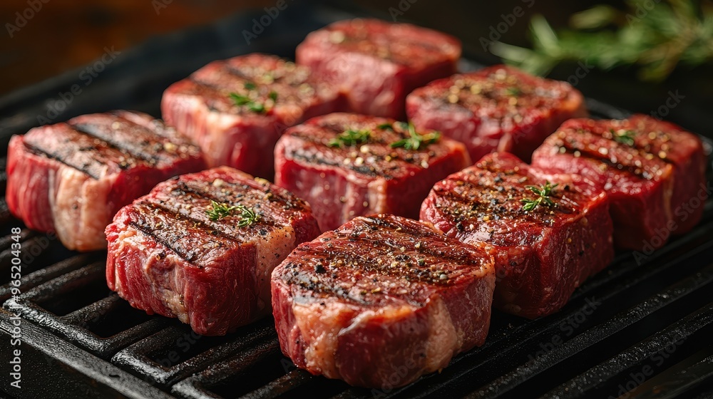 Close-Up of Raw Meat Cut into Steaks for Grilling with Detailed Texture
Close-Up of Raw Meat Cut into Steaks for Grilling with Detailed Texture