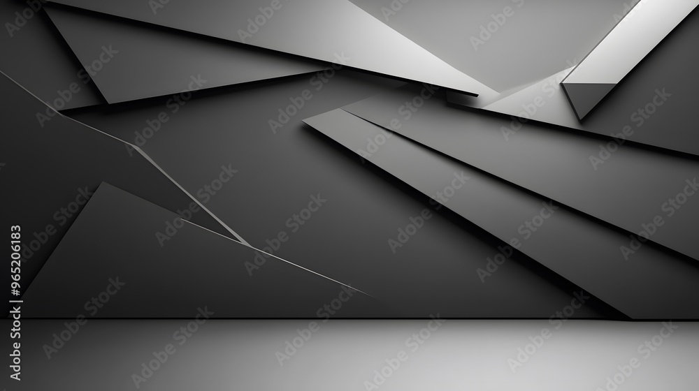 Abstract Black Geometric Shapes Pattern 3D Background Abstract Black Geometric Shapes Pattern 3D Background