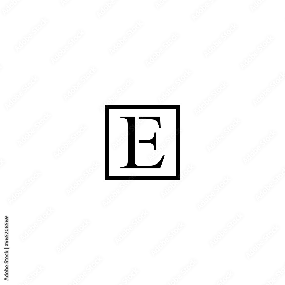 Square Monogram Letter E Logo With Thin Black Monogram Outline Contour. Modern Trendy Square Letter E Logo Design Vector Illustration. Square Monogram Letter E Logo With Thin Black Monogram Outline Contour. Modern Trendy Square Letter E Logo Design Vector Illustration.