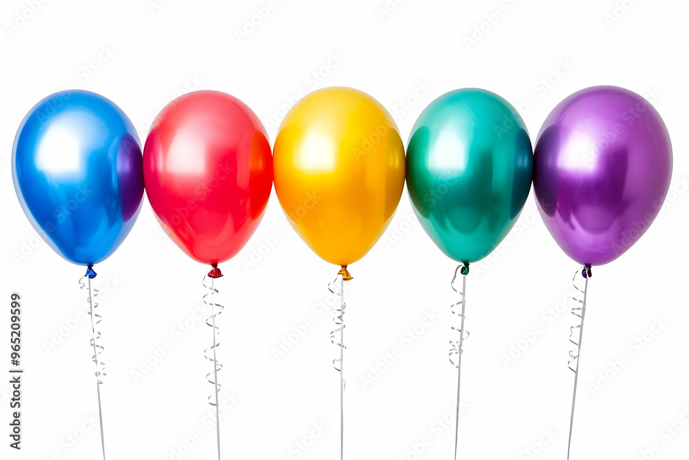 Five Colorful Balloons Photo - Blue, Red, Yellow, Green, and Purple Balloons Five Colorful Balloons Photo - Blue, Red, Yellow, Green, and Purple Balloons