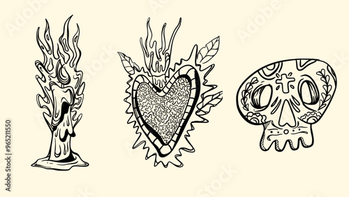 day of the dead hand drawn illustration