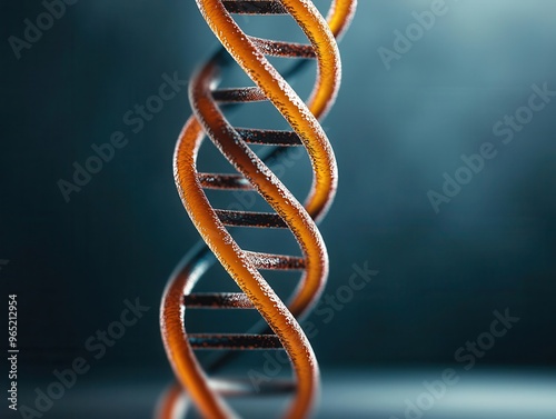 DNA strand floating in a high-tech lab, molecular editing concept, 3D illustration photo