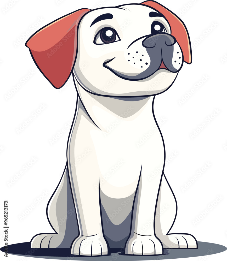 Fototapeta premium Cute dog illustration cartoon style pet happy smiling adorable funny puppy character baby animals