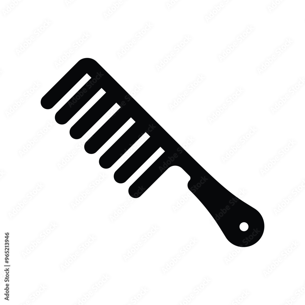 comb glyph icon with white background vector stock illustration comb glyph icon with white background vector stock illustration