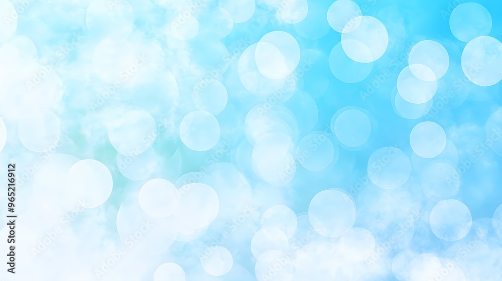 Abstract Blue Bokeh Background with White Circles Abstract Blue Bokeh Background with White Circles
